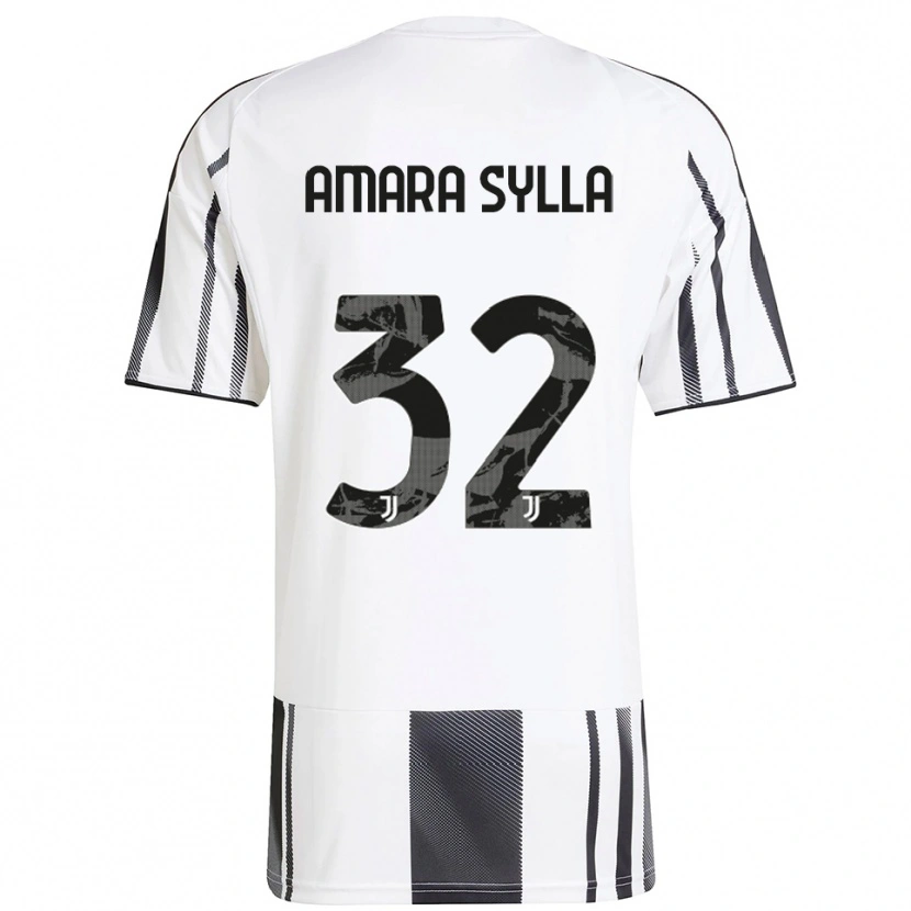 Danxen Homme Maillot Idris Amara Sylla #32 Blanc Noir Tenues Domicile 2025/26 T-Shirt