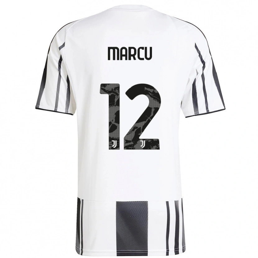 Danxen Homme Maillot Alessio Marcu #12 Blanc Noir Tenues Domicile 2025/26 T-Shirt