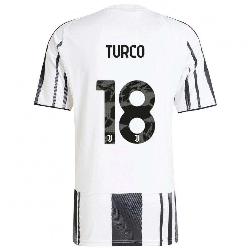 Danxen Homme Maillot Nicolo Turco #18 Blanc Noir Tenues Domicile 2025/26 T-Shirt
