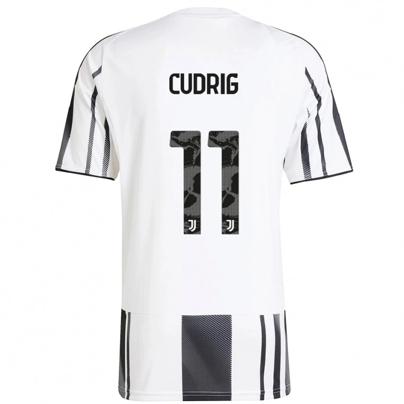 Danxen Homme Maillot Nicolò Cudrig #11 Blanc Noir Tenues Domicile 2025/26 T-Shirt