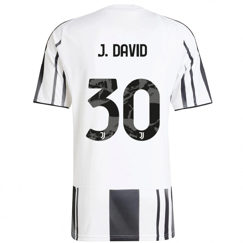 Danxen Homme Maillot Jonathan David #30 Blanc Noir Tenues Domicile 2025/26 T-Shirt