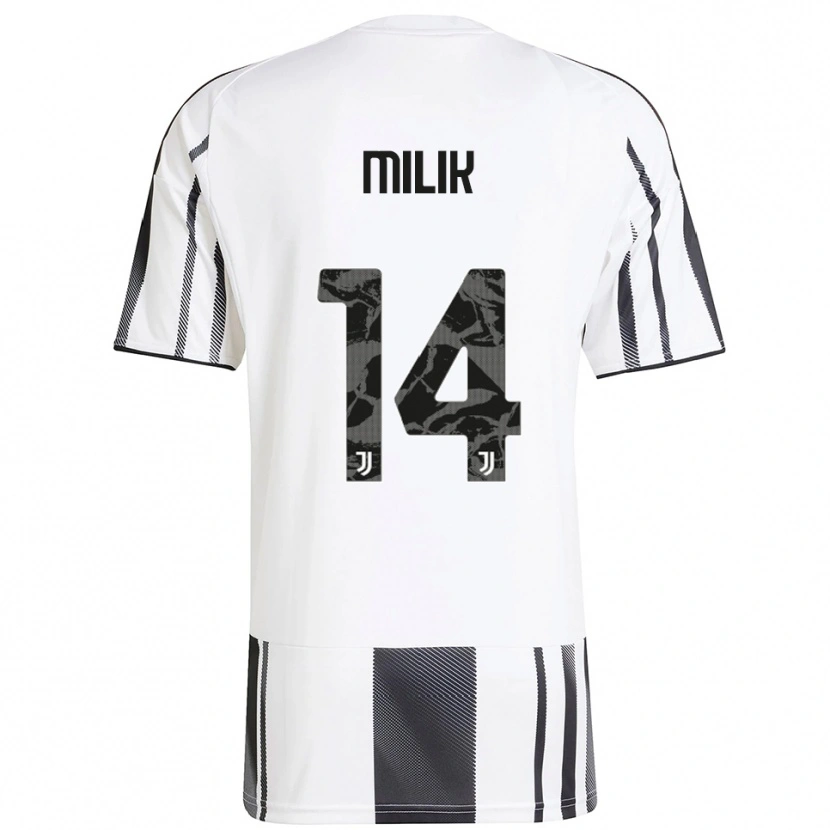 Danxen Homme Maillot Arkadiusz Milik #14 Blanc Noir Tenues Domicile 2025/26 T-Shirt