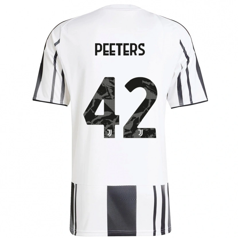 Danxen Homme Maillot Daouda Peeters #42 Blanc Noir Tenues Domicile 2025/26 T-Shirt