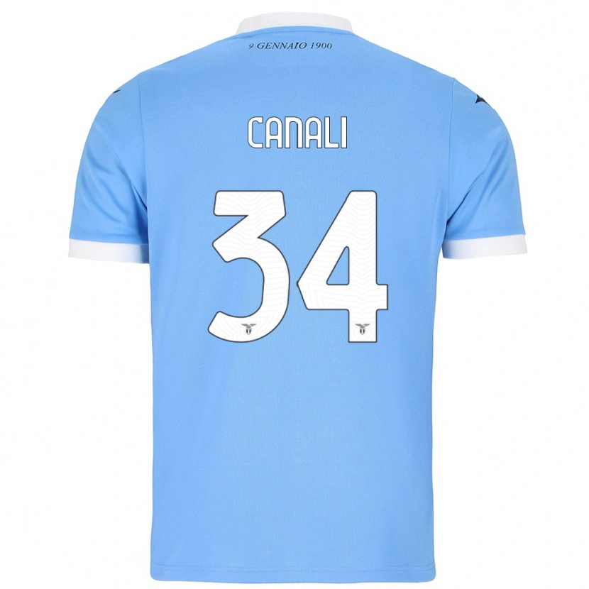 Danxen Homme Maillot Giorgio Canali #34 Bleu Ciel Blanc Tenues Domicile 2025/26 T-Shirt