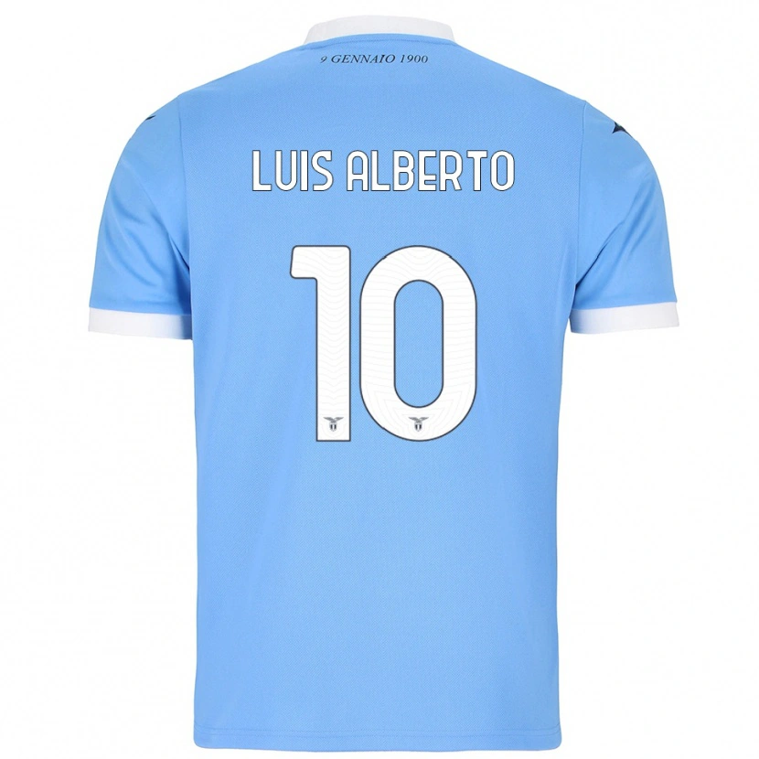 Danxen Homme Maillot Luis Alberto #10 Bleu Ciel Blanc Tenues Domicile 2025/26 T-Shirt
