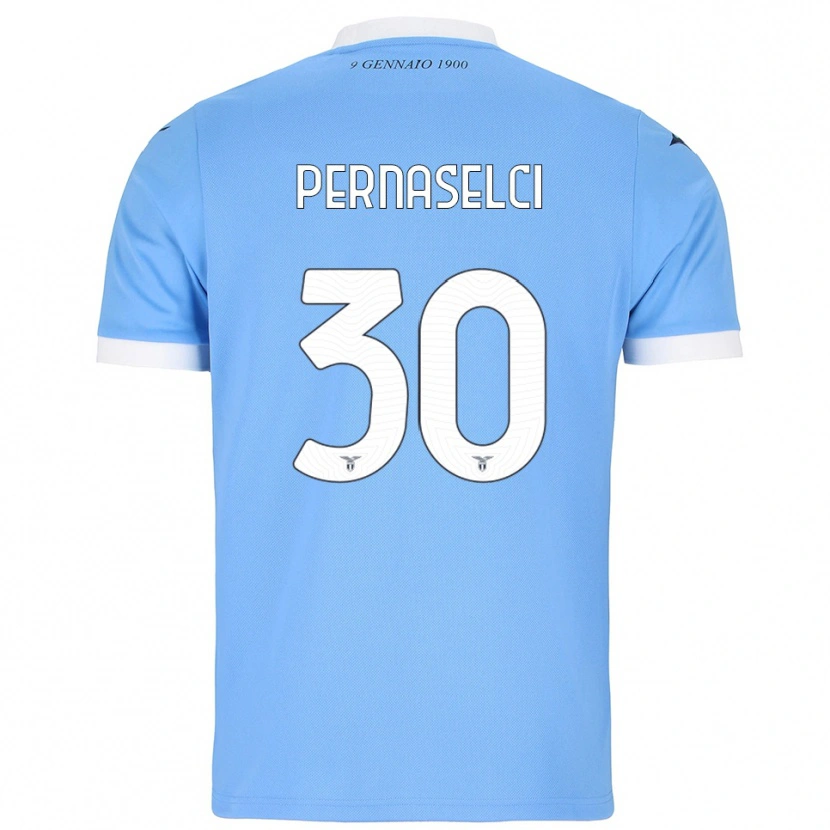 Danxen Homme Maillot Leonardo Pernaselci #30 Bleu Ciel Blanc Tenues Domicile 2025/26 T-Shirt