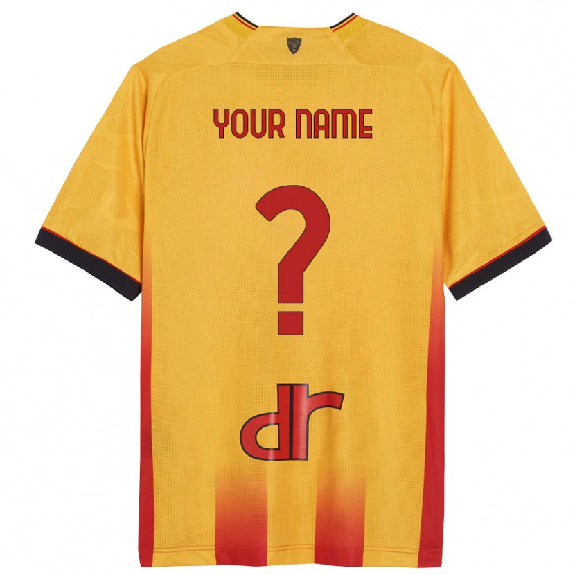 Danxen Homme Maillot Votre Nom #0 Jaune Orange Tenues Domicile 2025/26 T-Shirt