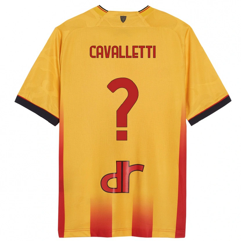 Danxen Homme Maillot Cristian Cavalletti #0 Jaune Orange Tenues Domicile 2025/26 T-Shirt
