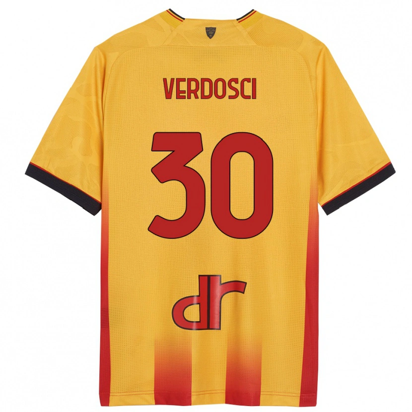 Danxen Homme Maillot Simone Verdosci #30 Jaune Orange Tenues Domicile 2025/26 T-Shirt