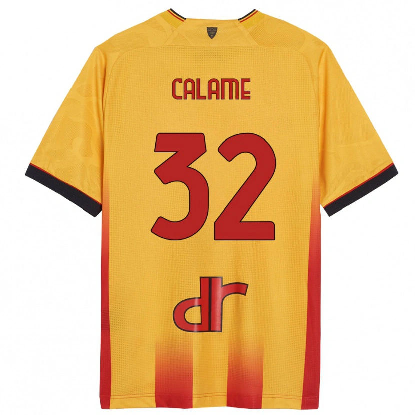 Danxen Homme Maillot Marouane Calame #32 Jaune Orange Tenues Domicile 2025/26 T-Shirt