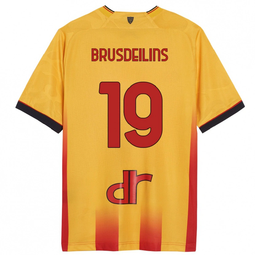 Danxen Homme Maillot Bilal Brusdeilins #19 Jaune Orange Tenues Domicile 2025/26 T-Shirt