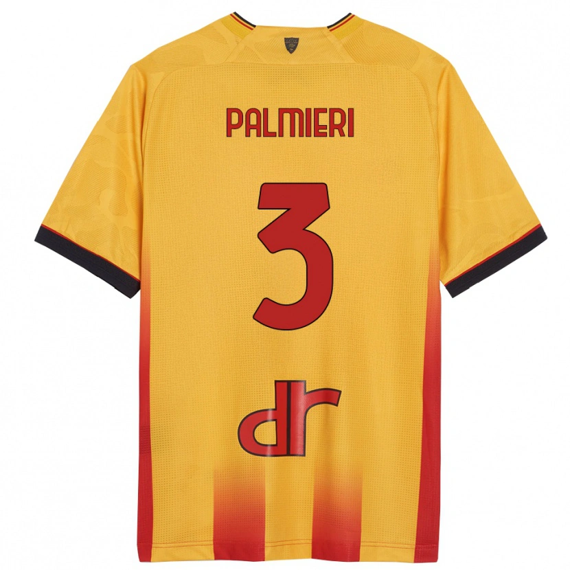 Danxen Homme Maillot Andrea Palmieri #3 Jaune Orange Tenues Domicile 2025/26 T-Shirt