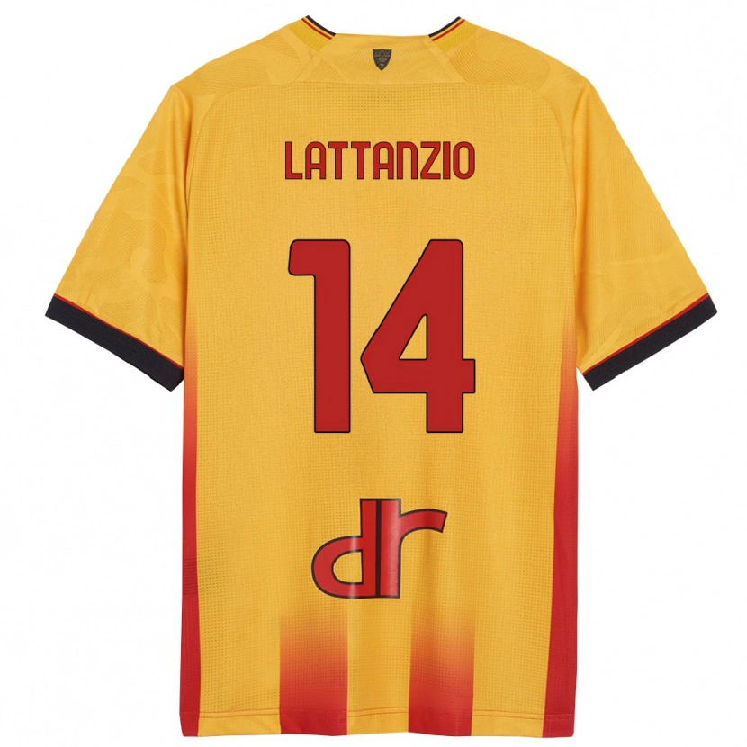 Danxen Homme Maillot Gianluca Lattanzio #14 Jaune Orange Tenues Domicile 2025/26 T-Shirt