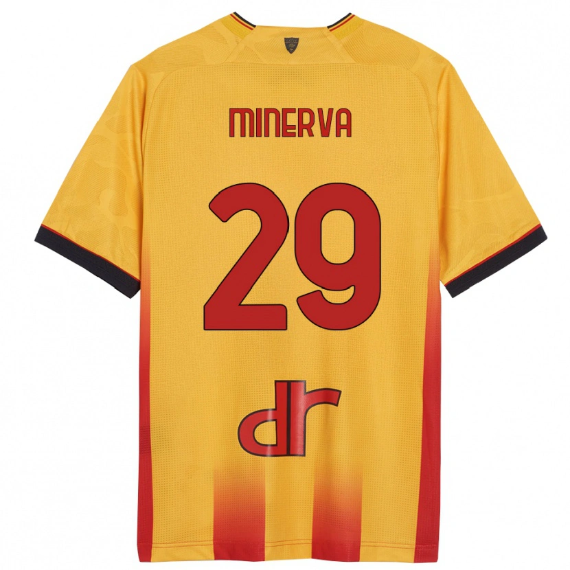 Danxen Homme Maillot Francesco Minerva #29 Jaune Orange Tenues Domicile 2025/26 T-Shirt