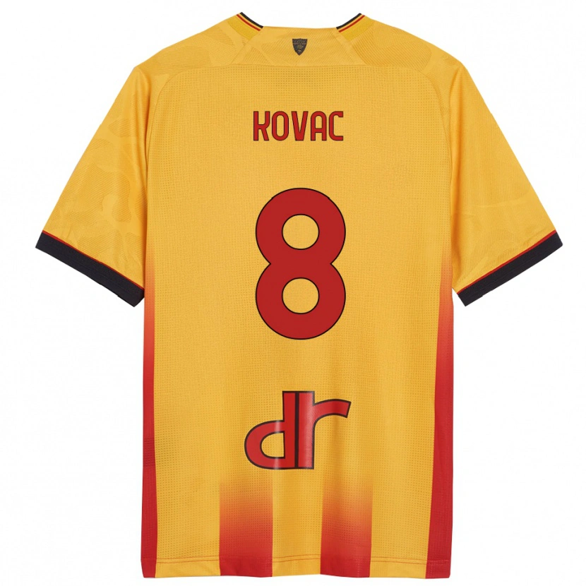 Danxen Homme Maillot Niko Kovač #8 Jaune Orange Tenues Domicile 2025/26 T-Shirt