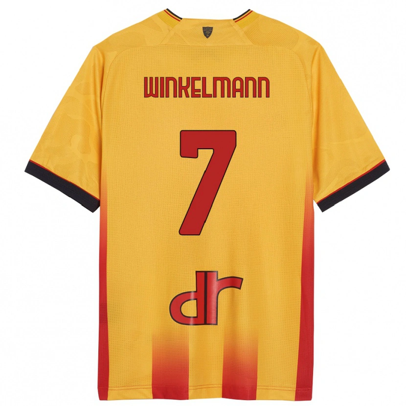 Danxen Homme Maillot Till Winkelmann #7 Jaune Orange Tenues Domicile 2025/26 T-Shirt