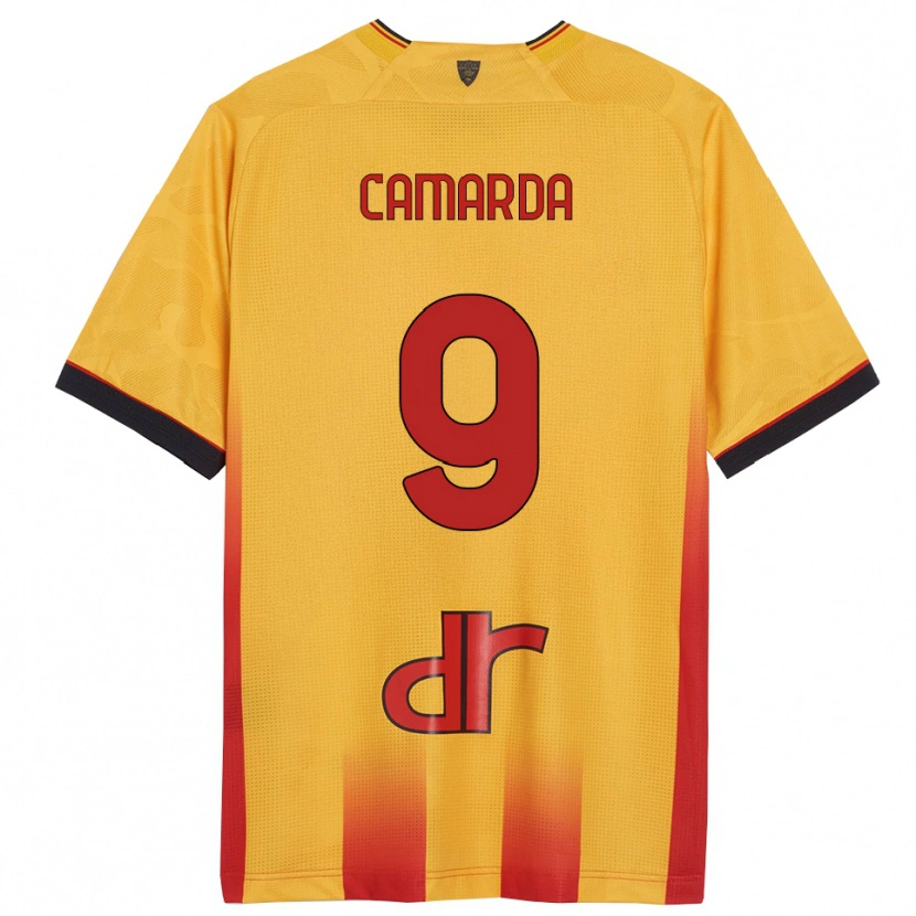 Danxen Homme Maillot Francesco Camarda #9 Jaune Orange Tenues Domicile 2025/26 T-Shirt