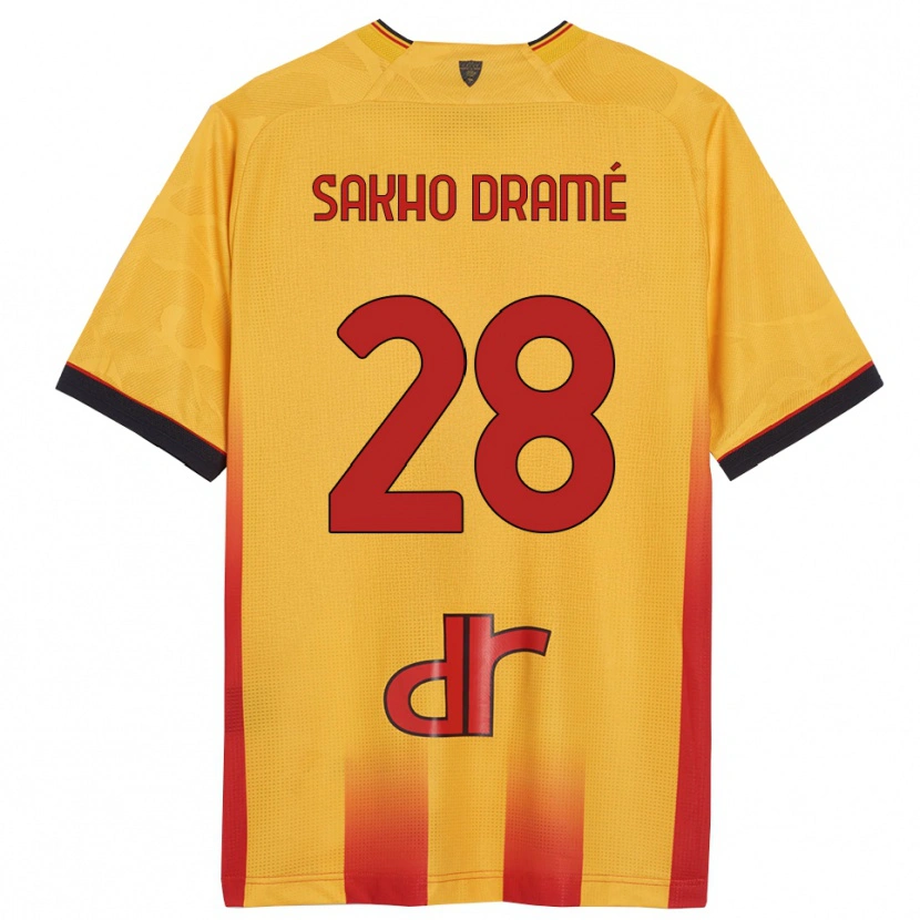 Danxen Homme Maillot Samba Sakho Dramé #28 Jaune Orange Tenues Domicile 2025/26 T-Shirt