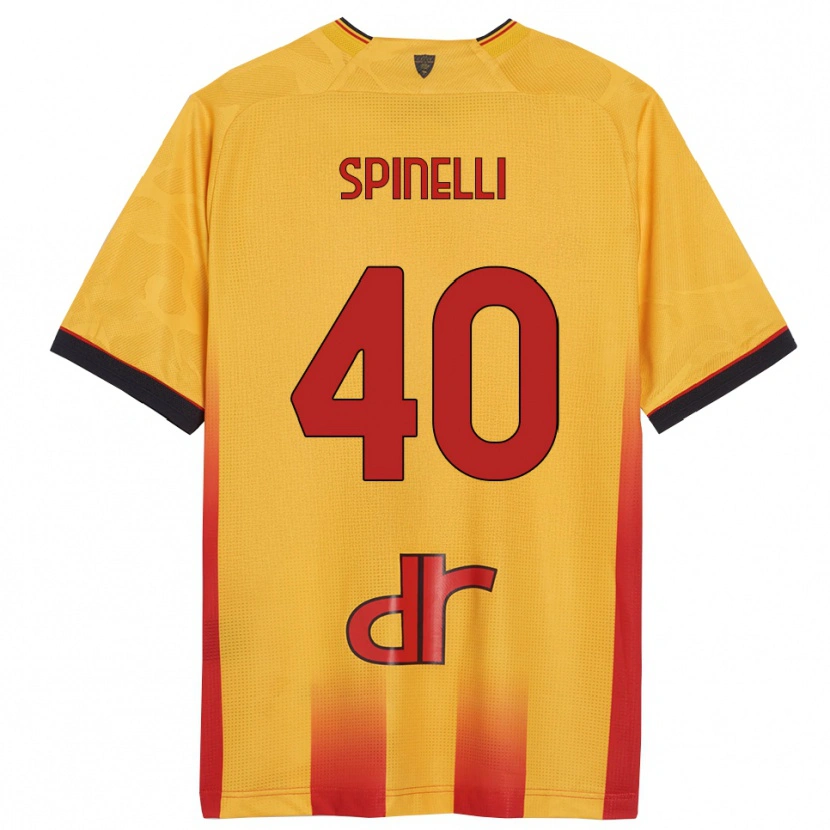 Danxen Homme Maillot Nicolò Spinelli #40 Jaune Orange Tenues Domicile 2025/26 T-Shirt