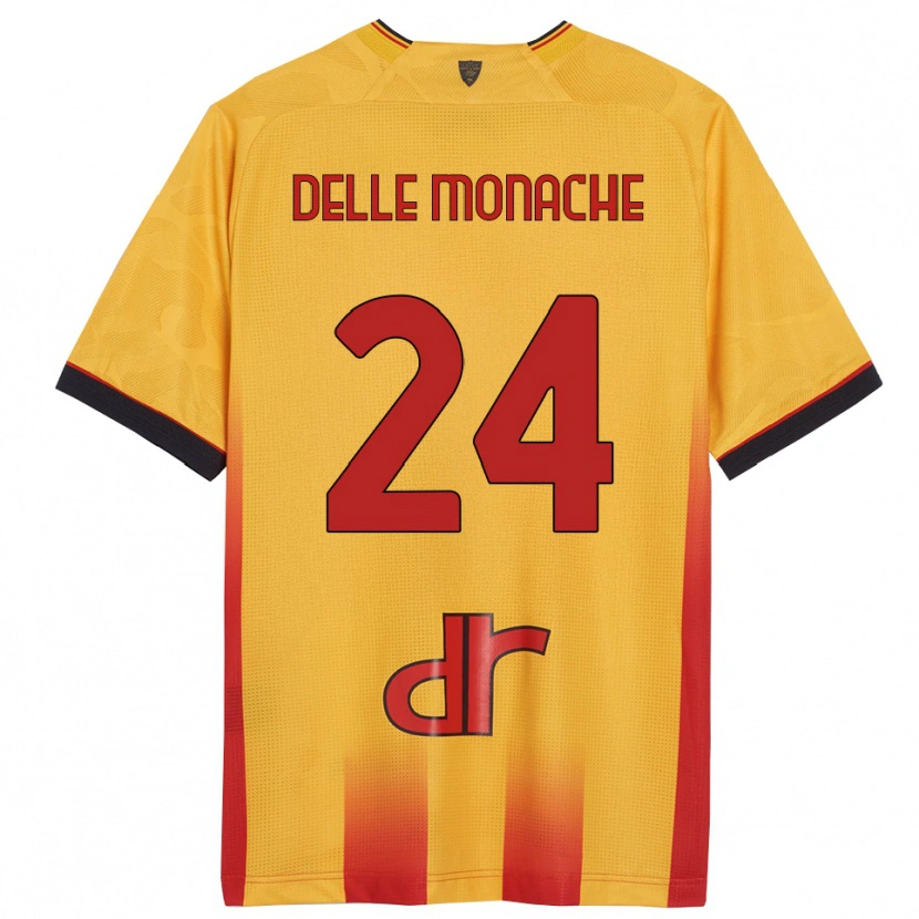 Danxen Homme Maillot Marco Delle Monache #24 Jaune Orange Tenues Domicile 2025/26 T-Shirt