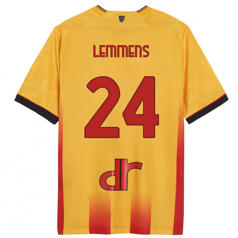 Danxen Homme Maillot Mats Lemmens #24 Jaune Orange Tenues Domicile 2025/26 T-Shirt