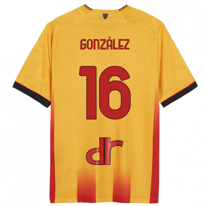 Danxen Homme Maillot Joan González #16 Jaune Orange Tenues Domicile 2025/26 T-Shirt