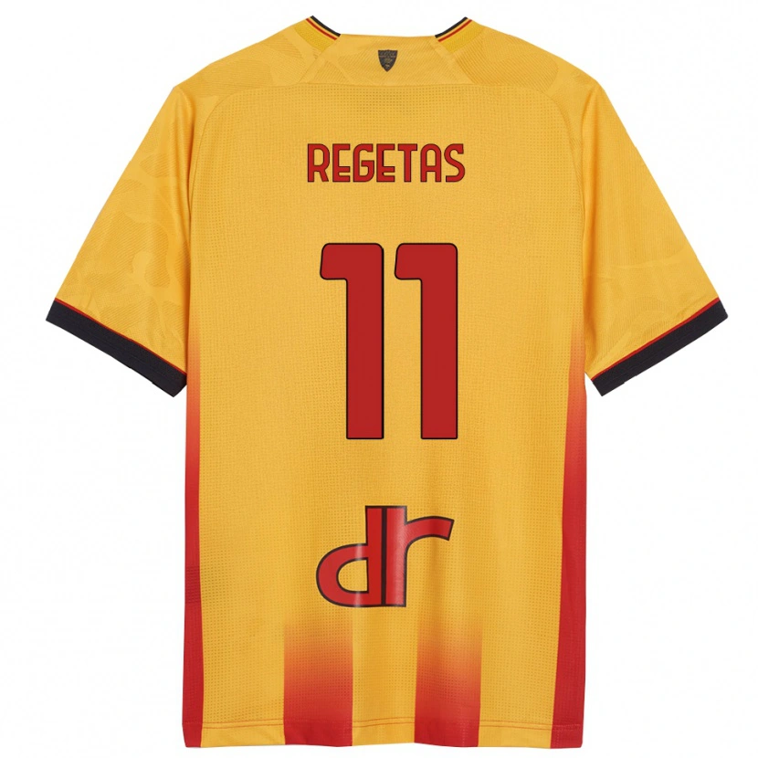 Danxen Homme Maillot Domagoj Regetas #11 Jaune Orange Tenues Domicile 2025/26 T-Shirt