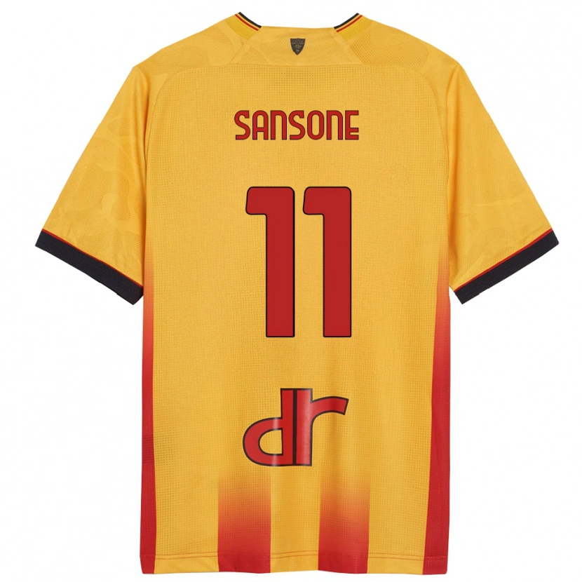 Danxen Homme Maillot Nicola Sansone #11 Jaune Orange Tenues Domicile 2025/26 T-Shirt