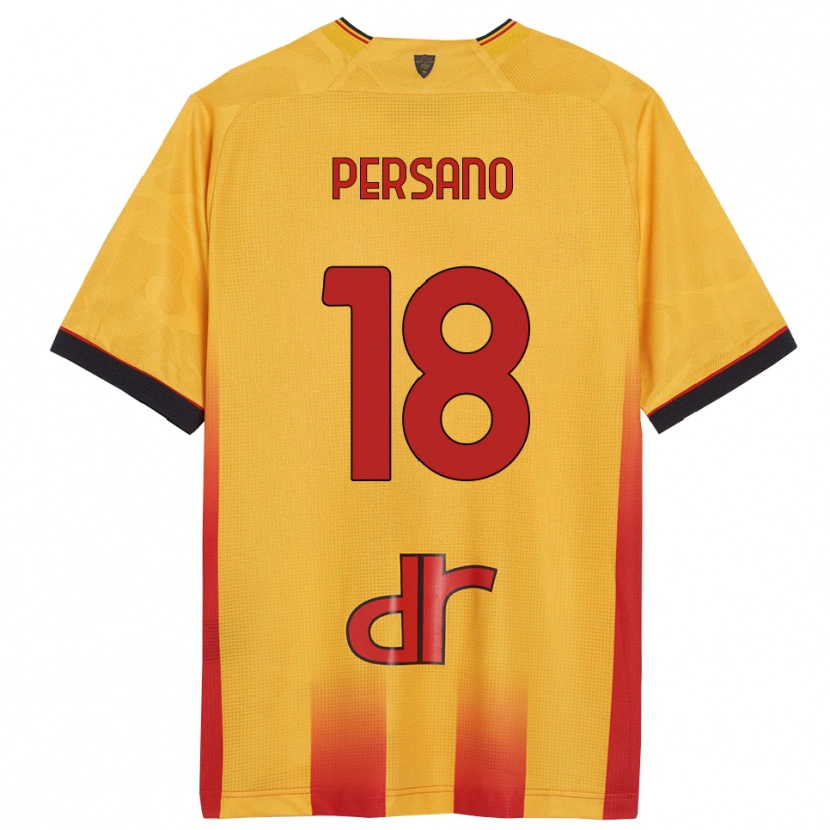Danxen Homme Maillot Emanuele Persano #18 Jaune Orange Tenues Domicile 2025/26 T-Shirt