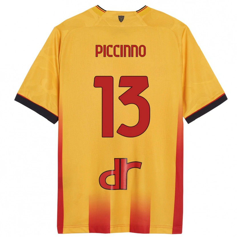 Danxen Homme Maillot Daniele Piccinno #13 Jaune Orange Tenues Domicile 2025/26 T-Shirt