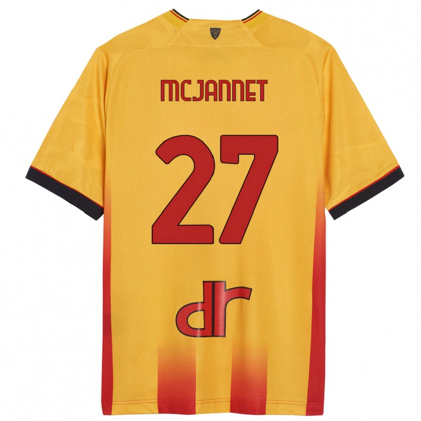 Danxen Homme Maillot Ed Mcjannet #27 Jaune Orange Tenues Domicile 2025/26 T-Shirt