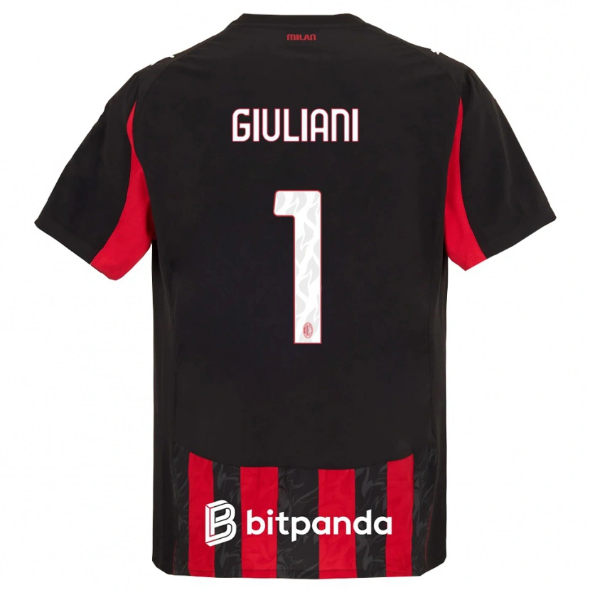 Danxen Homme Maillot Laura Giuliani #1 Rouge Noir Tenues Domicile 2025/26 T-Shirt