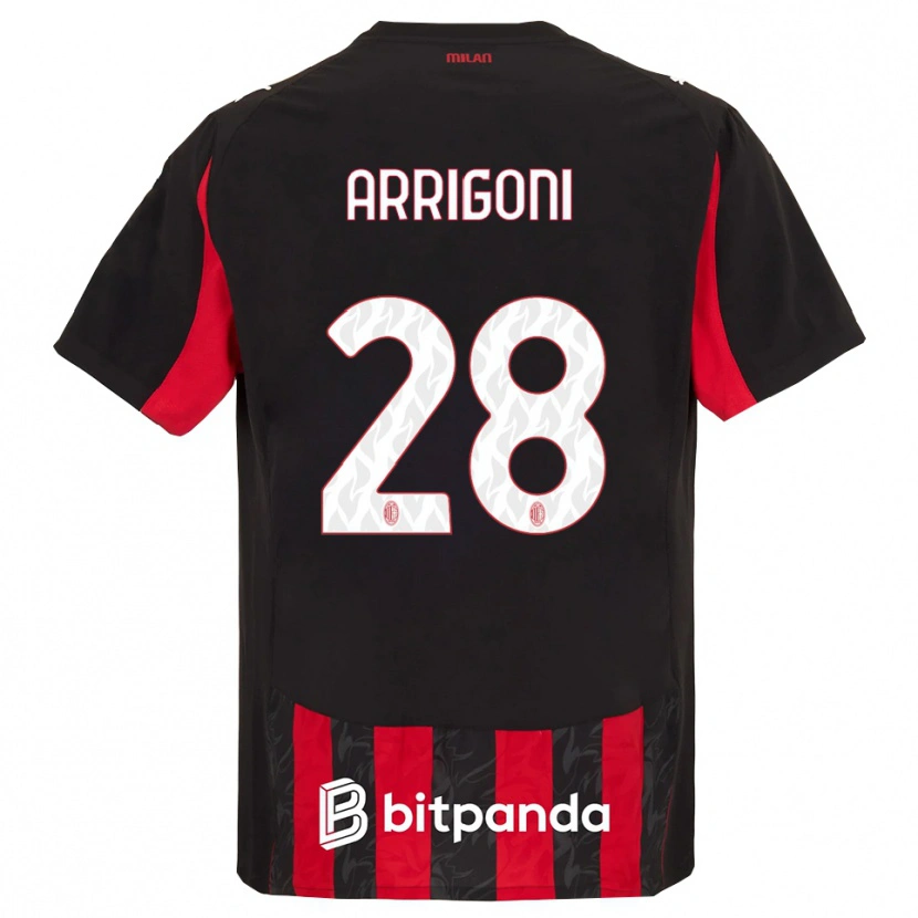 Danxen Homme Maillot Giorgia Arrigoni #28 Rouge Noir Tenues Domicile 2025/26 T-Shirt