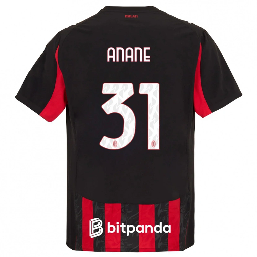 Danxen Homme Maillot Emmanuel Anane #31 Rouge Noir Tenues Domicile 2025/26 T-Shirt