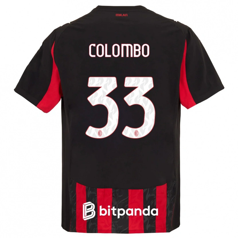Danxen Homme Maillot Federico Colombo #33 Rouge Noir Tenues Domicile 2025/26 T-Shirt