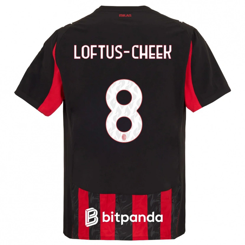 Danxen Homme Maillot Ruben Loftus-Cheek #8 Rouge Noir Tenues Domicile 2025/26 T-Shirt