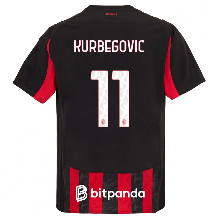 Danxen Homme Maillot Dino Kurbegovic #11 Rouge Noir Tenues Domicile 2025/26 T-Shirt