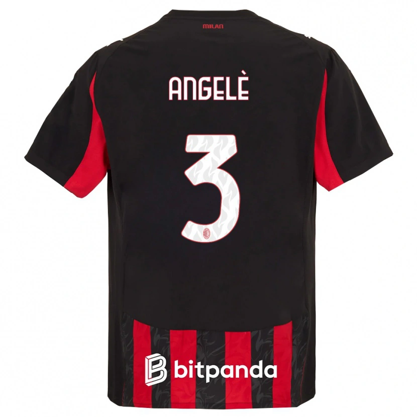 Danxen Homme Maillot Gregorio Angelè #3 Rouge Noir Tenues Domicile 2025/26 T-Shirt
