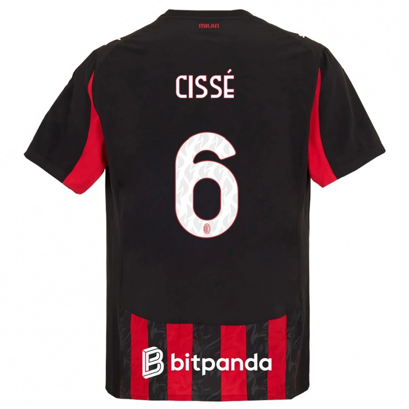 Danxen Homme Maillot Maiga-Hamadoun Cissé #6 Rouge Noir Tenues Domicile 2025/26 T-Shirt