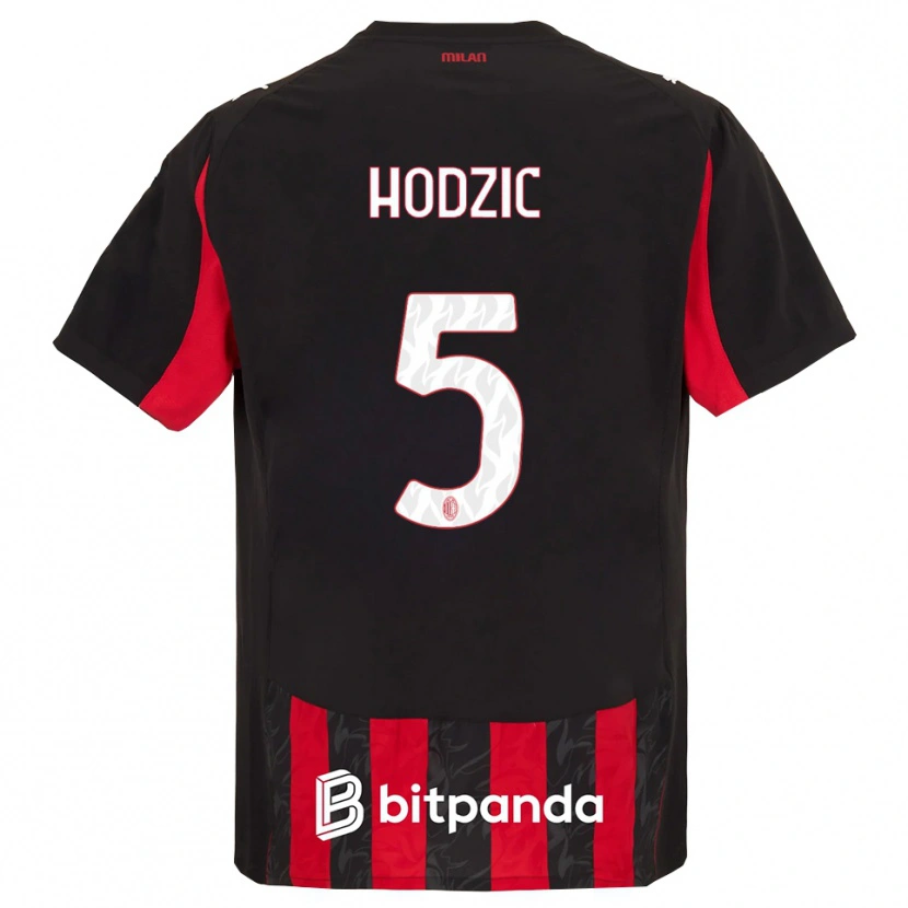 Danxen Homme Maillot Demirel Hodzic #5 Rouge Noir Tenues Domicile 2025/26 T-Shirt