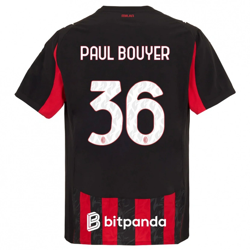 Danxen Homme Maillot Léo Paul Bouyer #36 Rouge Noir Tenues Domicile 2025/26 T-Shirt