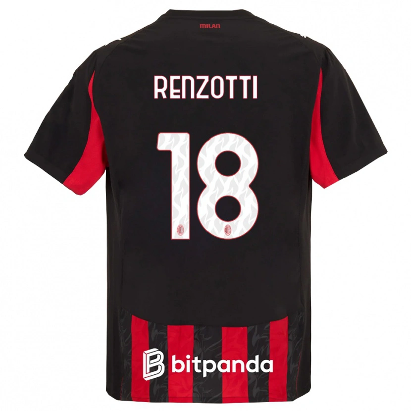 Danxen Homme Maillot Monica Renzotti #18 Rouge Noir Tenues Domicile 2025/26 T-Shirt