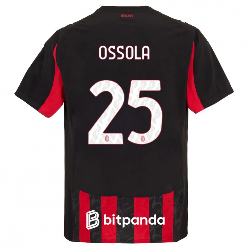 Danxen Homme Maillot Lorenzo Ossola #25 Rouge Noir Tenues Domicile 2025/26 T-Shirt