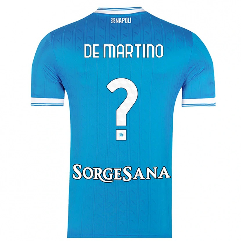 Danxen Homme Maillot Enrico Pio De Martino #0 Bleu Ciel Blanc Tenues Domicile 2025/26 T-Shirt