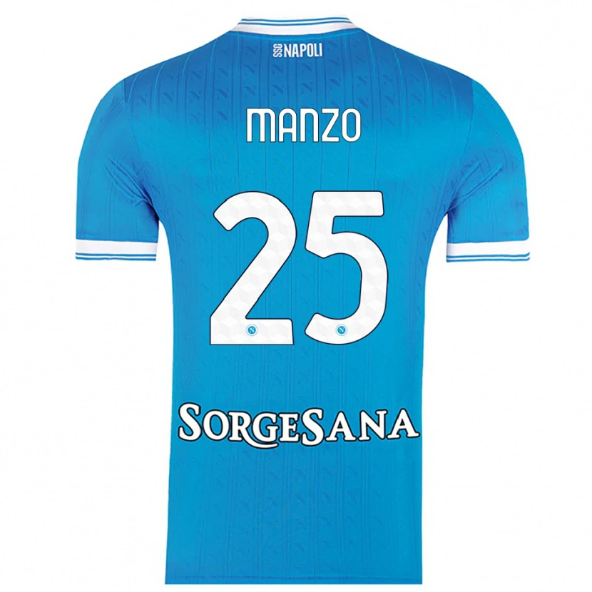 Danxen Homme Maillot Alessia Manzo #25 Bleu Ciel Blanc Tenues Domicile 2025/26 T-Shirt