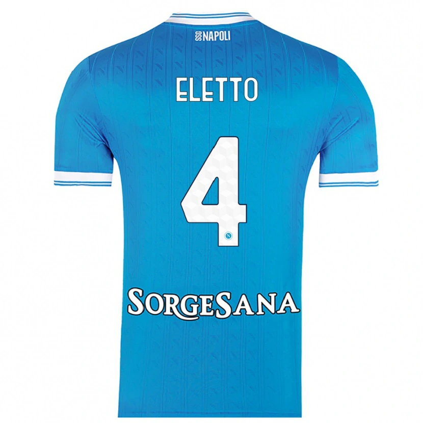 Danxen Homme Maillot Francesco Eletto #4 Bleu Ciel Blanc Tenues Domicile 2025/26 T-Shirt