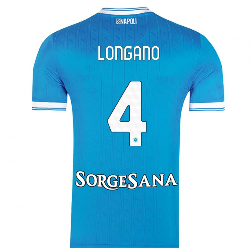 Danxen Homme Maillot Salvatore Longano #4 Bleu Ciel Blanc Tenues Domicile 2025/26 T-Shirt