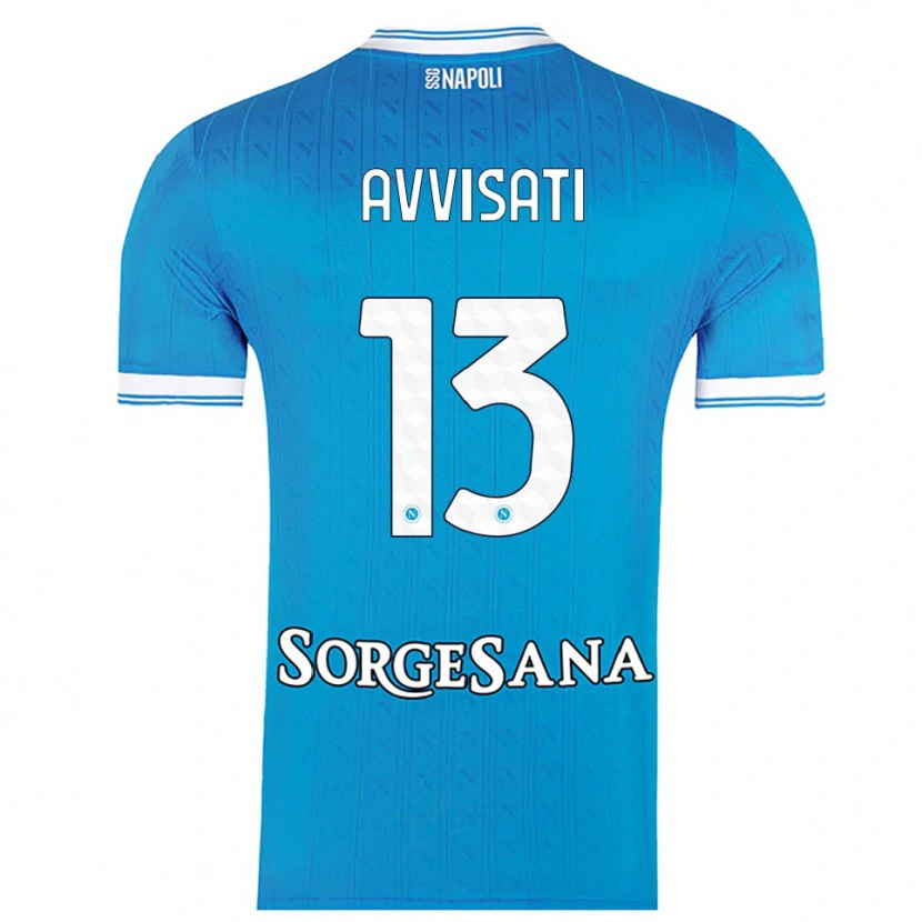 Danxen Homme Maillot Domenico Avvisati #13 Bleu Ciel Blanc Tenues Domicile 2025/26 T-Shirt