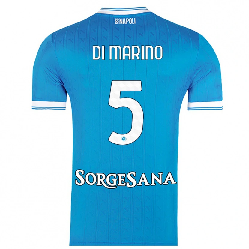 Danxen Homme Maillot Paola Di Marino #5 Bleu Ciel Blanc Tenues Domicile 2025/26 T-Shirt