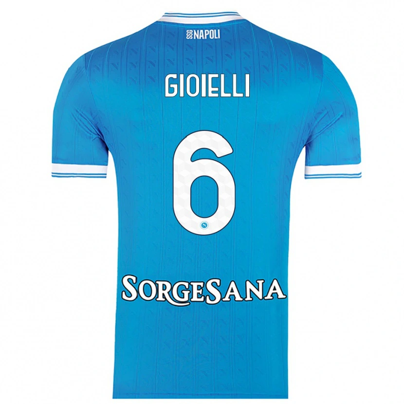 Danxen Homme Maillot Francesco Pio Gioielli #6 Bleu Ciel Blanc Tenues Domicile 2025/26 T-Shirt